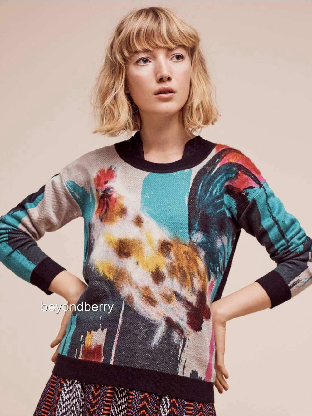 Anthropologie Farm Animal Pullover By Lauren Carlson Walcott Size Xs